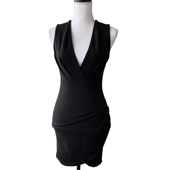 LULU’S COCKTAIL HOUR BLACK WRAP DRESS - Picture 16 of 16